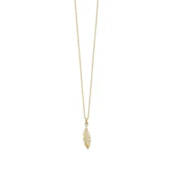 Aagaard - Federanhänger in 8 kt Gold inkl. Anhänger vergoldete Kette