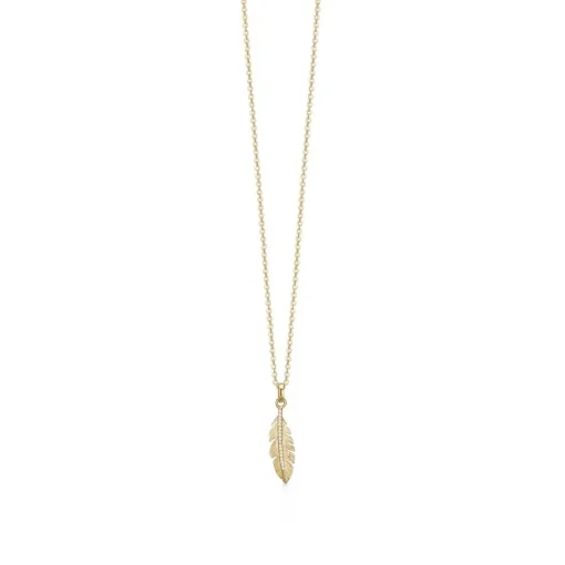 Aagaard - Federanhänger in 8 kt Gold inkl. Anhänger vergoldete Kette