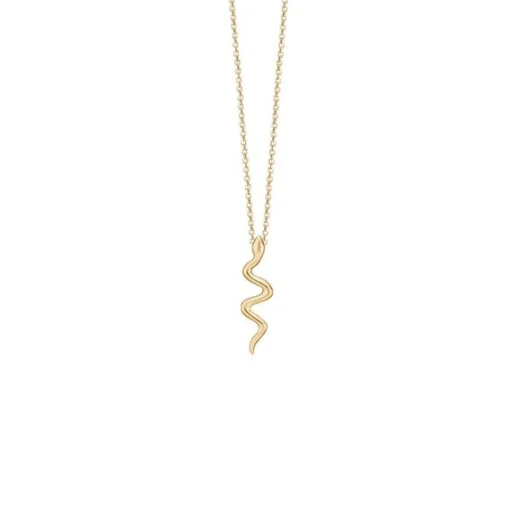 Aagaard - Halskette mit vergoldetem Snake-Anhänger silber