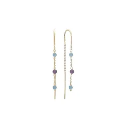 Aagaard - Ohrringe mit Amethyst und blauem Quarz, vergoldet silber