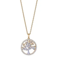 Anhänger aus 8kt. Gold mit Lebensbaum und Zirkonen