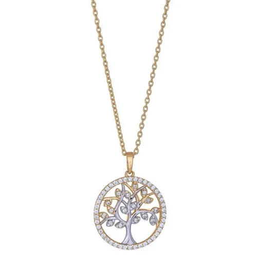 Anhänger aus 8kt. Gold mit Lebensbaum und Zirkonen