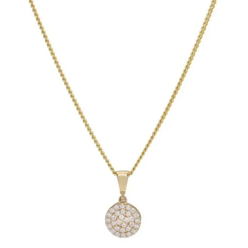 Anhänger aus 8kt. Gold mit Zirkonia und vergoldeter Kette