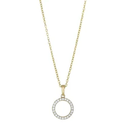 Anhänger aus 8kt. Gold mit Zirkonia und vergoldeter Kette