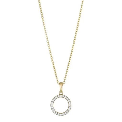Anhänger aus 8kt. Gold mit Zirkonia und vergoldeter Kette