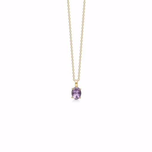 Anhänger mit violettem Amethyst in 8kt. Gold inkl. Kette