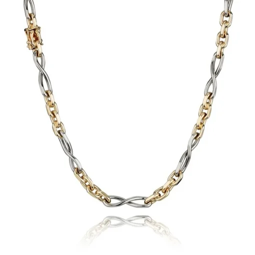 Ankerschlaufe Halskette 14 kt Rot und Weißgold - Verschiedene Größen und Längen
