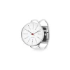 Arne Jacobsen - Bankers Watch Armspange - Ø40 - Weißes Zifferblatt, Stahlarmspange