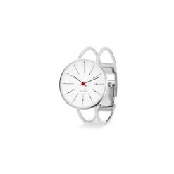 Arne Jacobsen - Bankers Watch Armspange - Ø30 - Weißes Zifferblatt, Stahlarmspange