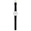 Arne Jacobsen - Bankers Watch weißes Zifferblatt, marineblaues Armband. Ø34