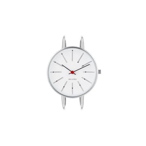 Arne Jacobsen - Bankers Watch Armspange - Ø30 - Weißes Zifferblatt, Stahlarmspange