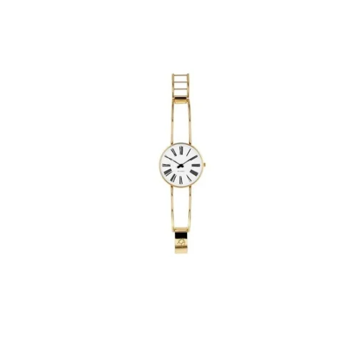 Arne Jacobsen - Römische Uhr Armreif - Ø34 - Weißes Zifferblatt, IPG-Armreif