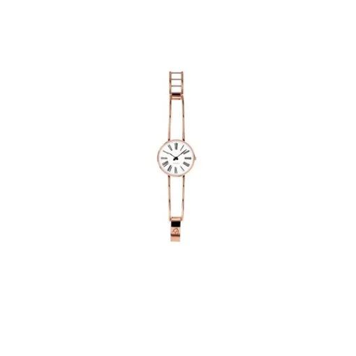 Arne Jacobsen - Römische Uhr Armreif - Ø34 - Weißes Zifferblatt, IP-Rosegold-Armreif