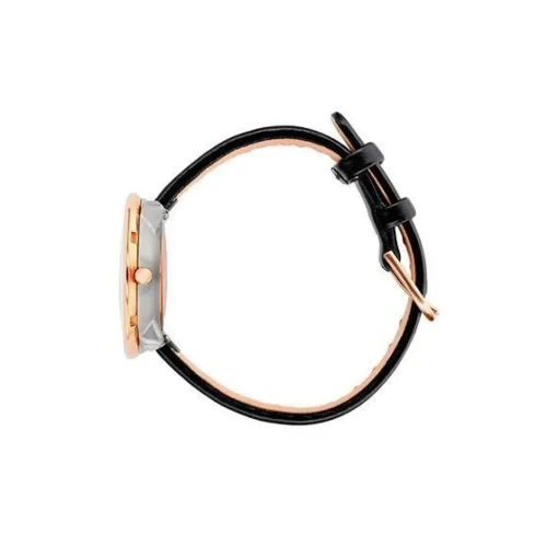 Arne Jacobsen - Roman Watch - Ø40 - Weißes Zifferblatt, schwarzes Armband, IP Rose Gold Gehäuse