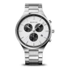 Bering - Titan Chrono Herrenuhr aus gebürstetem Stahl mit weißem Zifferblatt