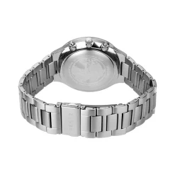 Bering - Titan Chrono Herrenuhr aus gebürstetem Stahl mit weißem Zifferblatt