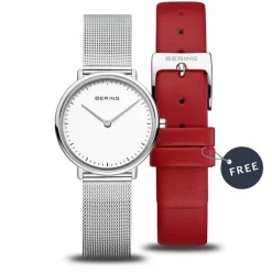 Bering - Ultra Slim Damenuhr aus poliertem Stahl Ø29 mm