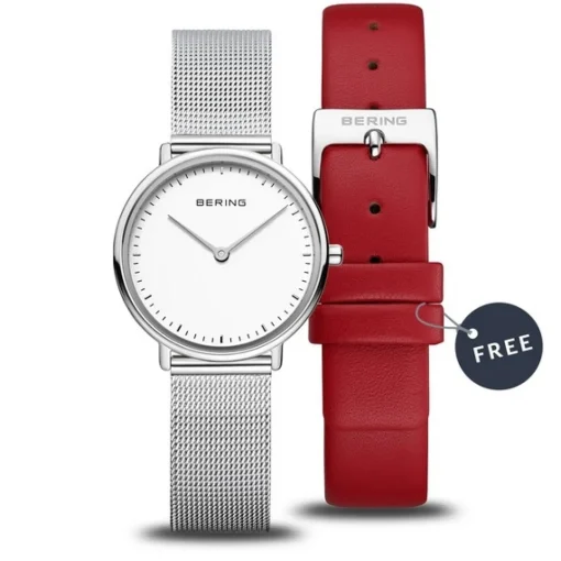 Bering - Ultra Slim Damenuhr aus poliertem Stahl Ø29 mm