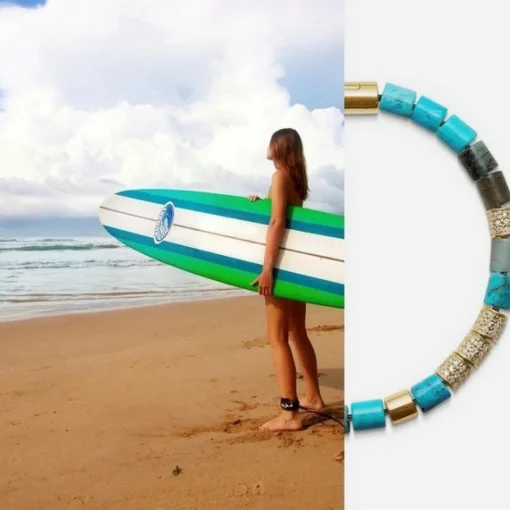 Black Sun GOLD COAST aus schwarzer Nylonschnur und mit 14 kt. goldenem Verschluss