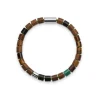 Black Sun GREEN BOWL Armband mit Silberschließe und Perlen