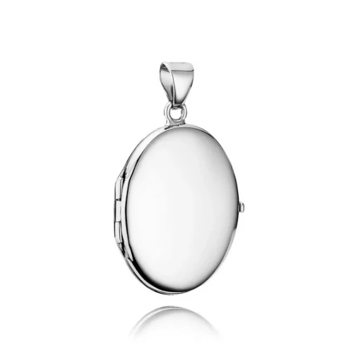 Blanko Oval Medaillon in Silber - klein 17x25 mm