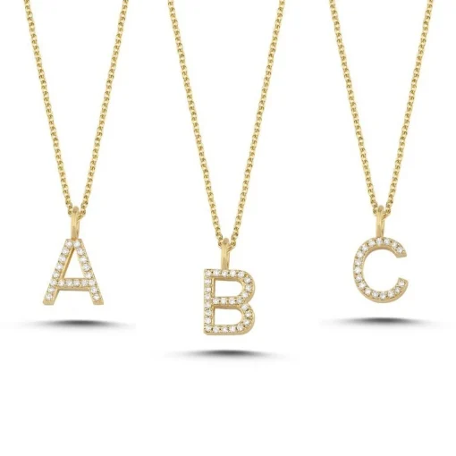 Buchstabenanhänger aus 14 kt Gold mit insgesamt 0,035 - 0,115ct