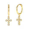 ByBirch - Cross Hoops in vergoldete silber