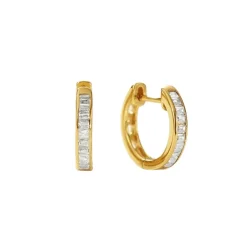 ByBirch - Elsa Hoops in vergoldete silber m. zirkonia