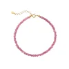 ByBirch - Lotus armband i vergoldete silber m rosa Jade