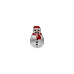 Christina - WEIHNACHTEN 2024 Schneemann-Anhänger in silber für Lederarmband