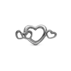 Christina Collect - 4 HEARTS LOVE charm i sort sølv til læderarmbånd**