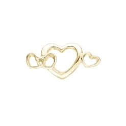 Christina Collect - 4 HEARTS LOVE Charm aus vergoldetem silber für Lederarmband