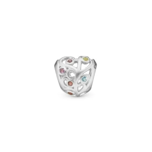 Christina Collect - FAMILY TREE HEART Anhänger in silber für Lederarmband