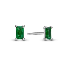 Christina Collect - Grüner Baquette-Ohrring mit Zirkon in silber