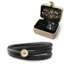 Christina Collect - Lederarmband  mit vergoldete Marguerite-Charme