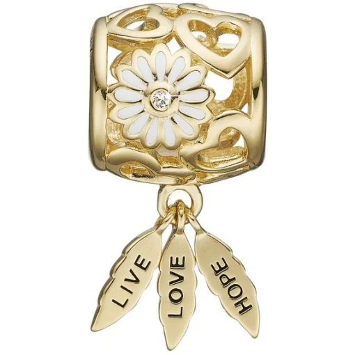 Christina Collect - LIVE, LOVE, HOPE vergoldeter Anhänger für Lederarmband