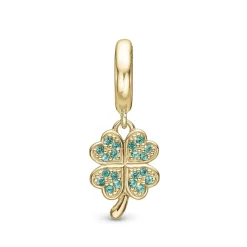 Christina Collect - Lucky Clover charm in vergoldete silber