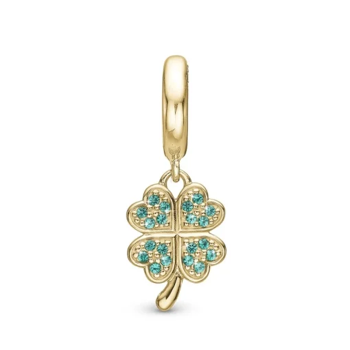 Christina Collect - Lucky Clover charm in vergoldete silber