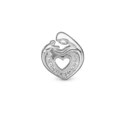 Christina Collect - MOTHER & CHILD HEART Charm in silber für Lederarmband