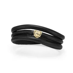Christina Collect - Muttertagskampagne Lederarmband mit vergoldete Charme