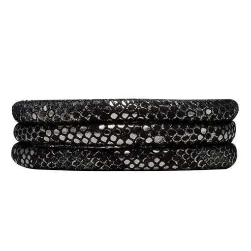 Christina Collect Lederarmband - Silber schwarz
