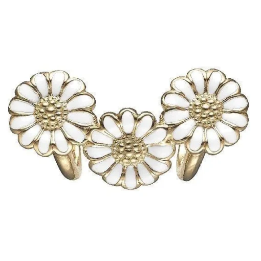 Christina Jewelry - Vergoldeter Charme Weiße Margeriten Trinität