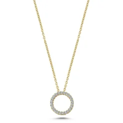 Cirkel - Diamantanhänger aus 14 Kt Gold mit insgesamt 0,14 ct