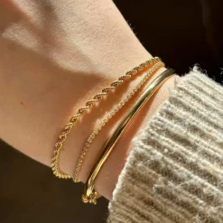 Cordel armband in 14 kt Gold - verschiedene Längen und Breiten