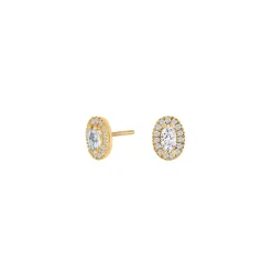 8ct. Gold Ohrstecker ovale Rosette