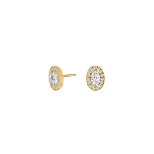 8ct. Gold Ohrstecker ovale Rosette