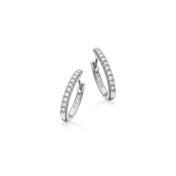 Dazzling  - 14 kt Weißgold Creole mit insgesamt 0,12ct W/SI