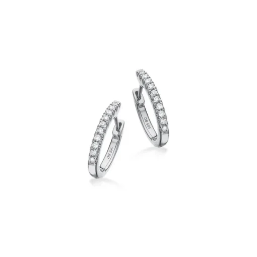 Dazzling  - 14 kt Weißgold Creole mit insgesamt 0,12ct W/SI