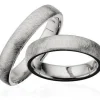 Eheringe aus mattem Silber - 4,5 mm breit. Mit oder ohne Brillant