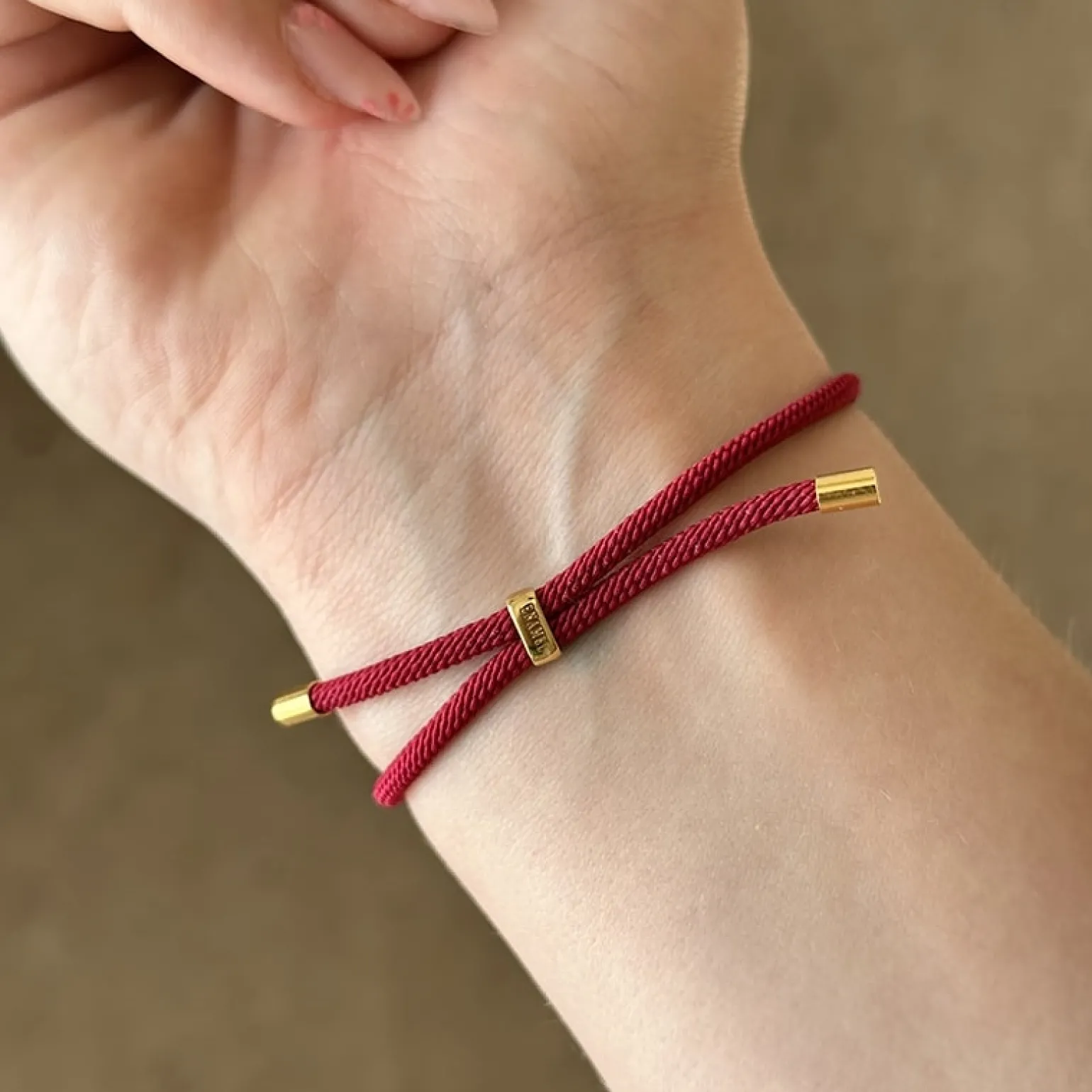 Enamel - Color Cord armband in vergoldete silber - Bordeaux